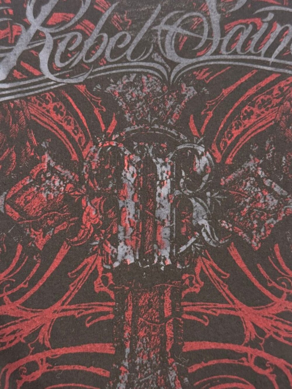 Rebel Saint By Affliction Women's T-shirt Scattered - Picture 7 of 8
